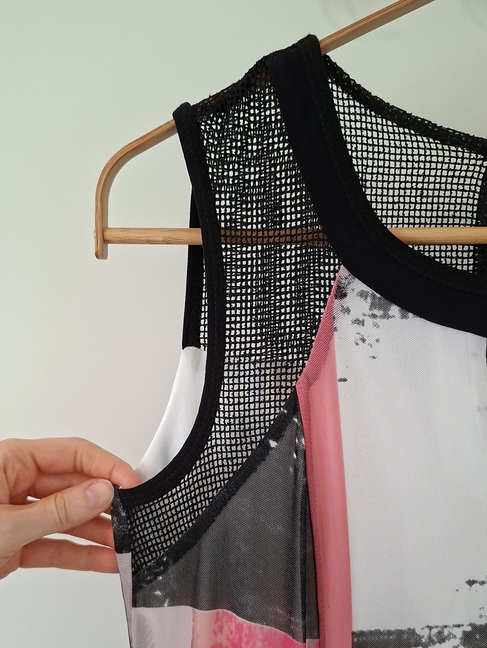 Picadilly Artsy Pink & Black Sleeveless Abstract Sheer/Flowy Maxi Dress (Size S) - Picture 2 of 7